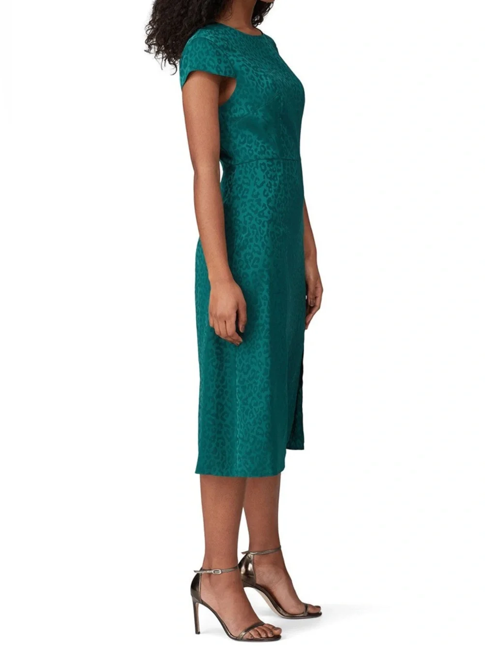 NEW Ted Baker Bellana Emerald Jaquard Leopard Dress TB Size 1 US Womenβs Size 4 - Picture 2 of 15